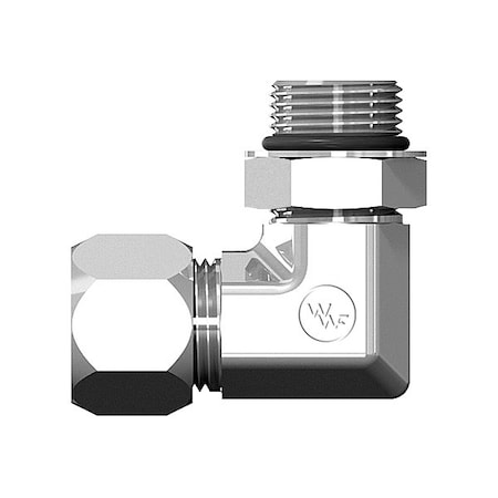 World Wide Fittings Flareless Compression to Male O-Ring Boss Adjustable 90 Deg. Elbow 7515X08X08